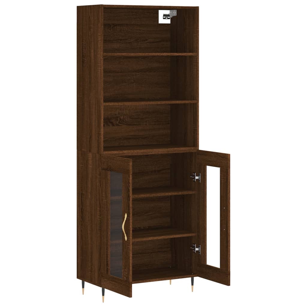 vidaXL Skříň highboard hnědý dub 69,5 x 34 x 180 cm kompozitní dřevo