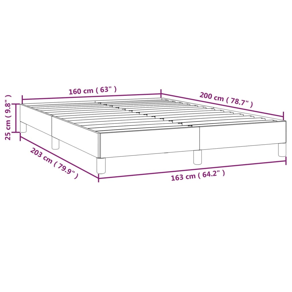 vidaXL Rám postele bez matrace tmavě modrý 160x200 cm samet