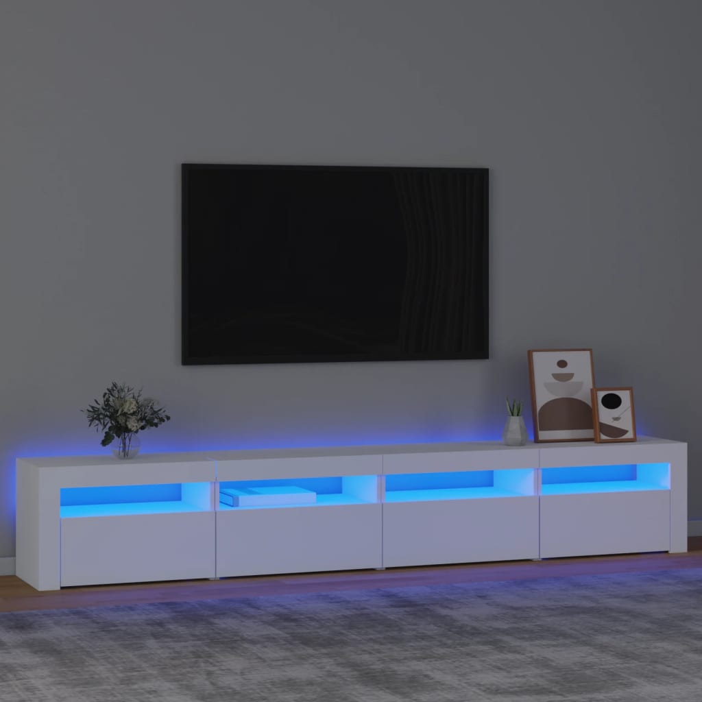 vidaXL TV skříňka s LED osvětlením bílá 240x35x40 cm