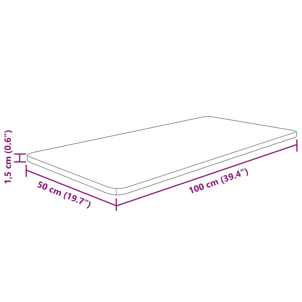 vidaXL Koupelnová deska tmavě hnědá 100x50x1,5 cm ošetřený masiv