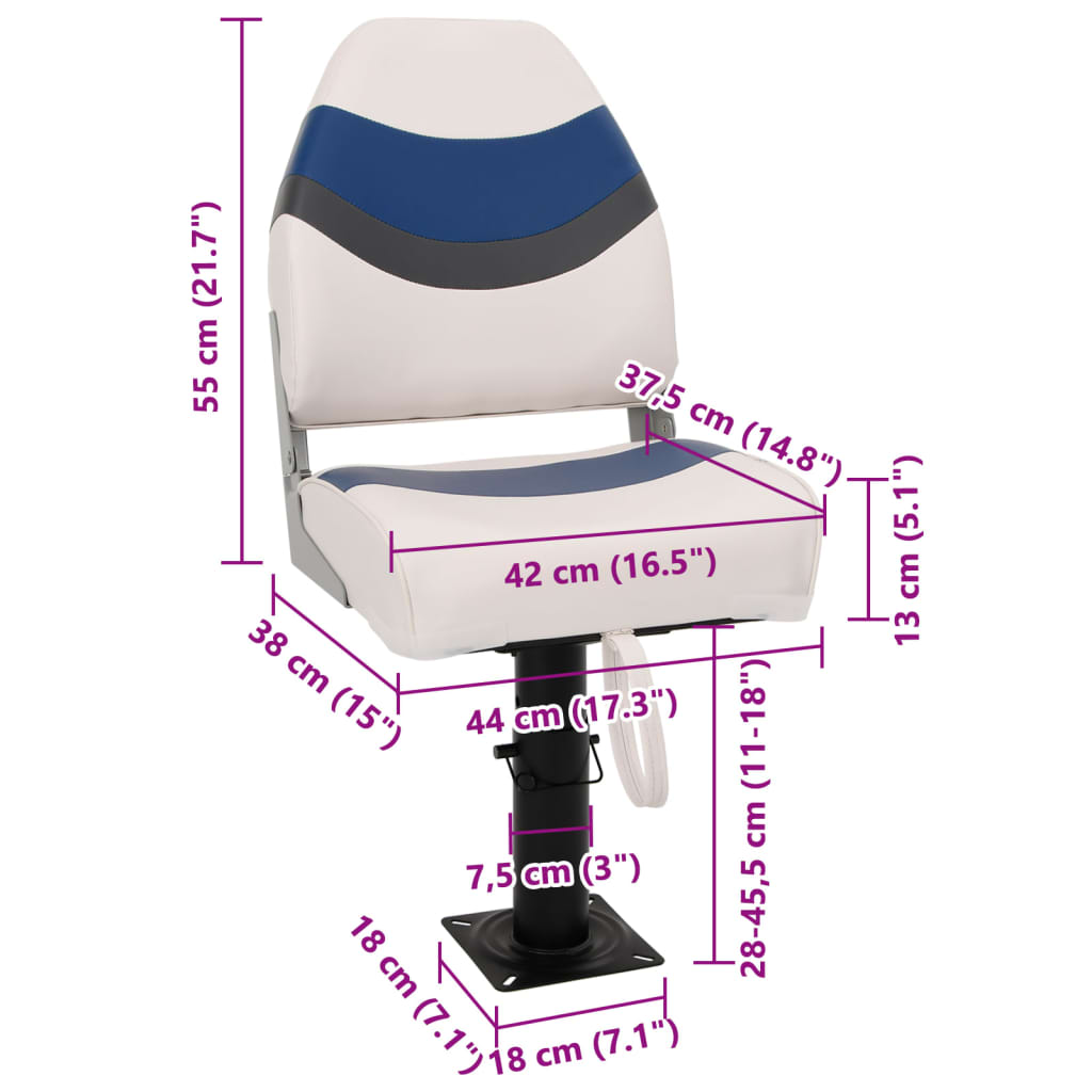 vidaXL Lodní sedadlo s podstavcem výškově nastavitelné otáčení o 360°