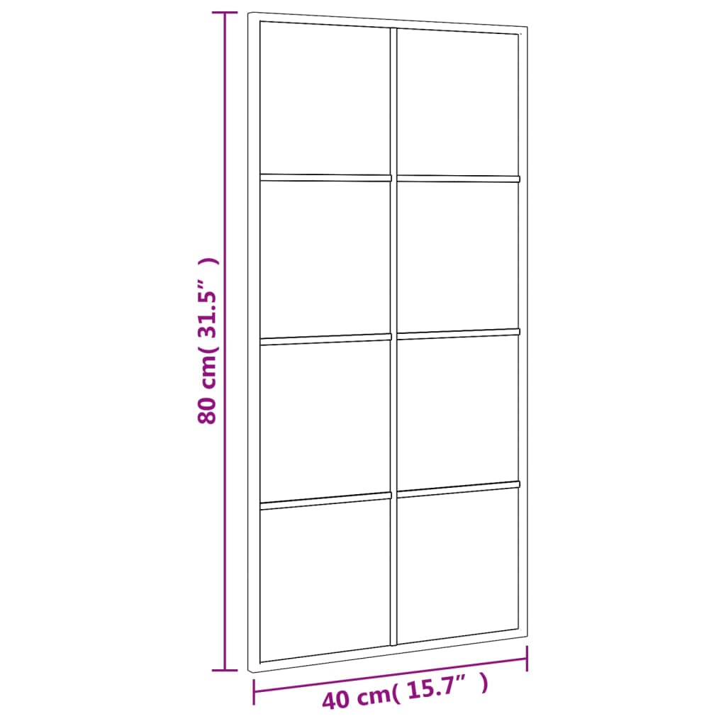 vidaXL Nástěnné zrcadlo černé 40 x 80 cm obdélník železo