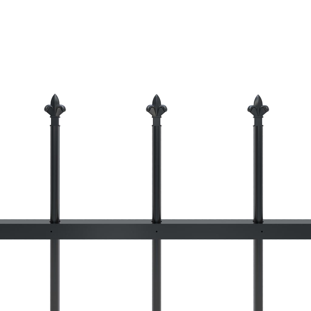 vidaXL Zahradní plot s hroty ocelový 10,2 x 1 m černý