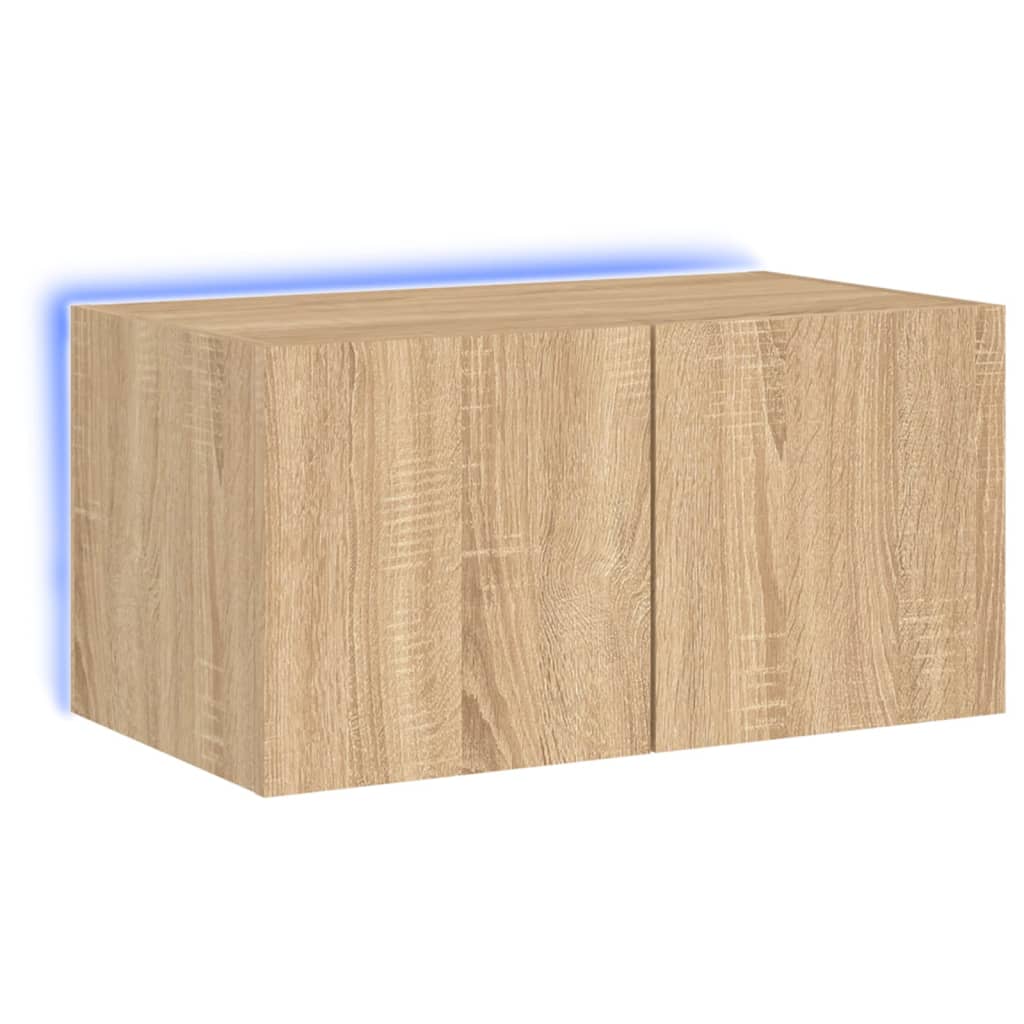 vidaXL Nástěnná TV skříňka s LED osvětlením dub sonoma 60 x 35 x 31 cm