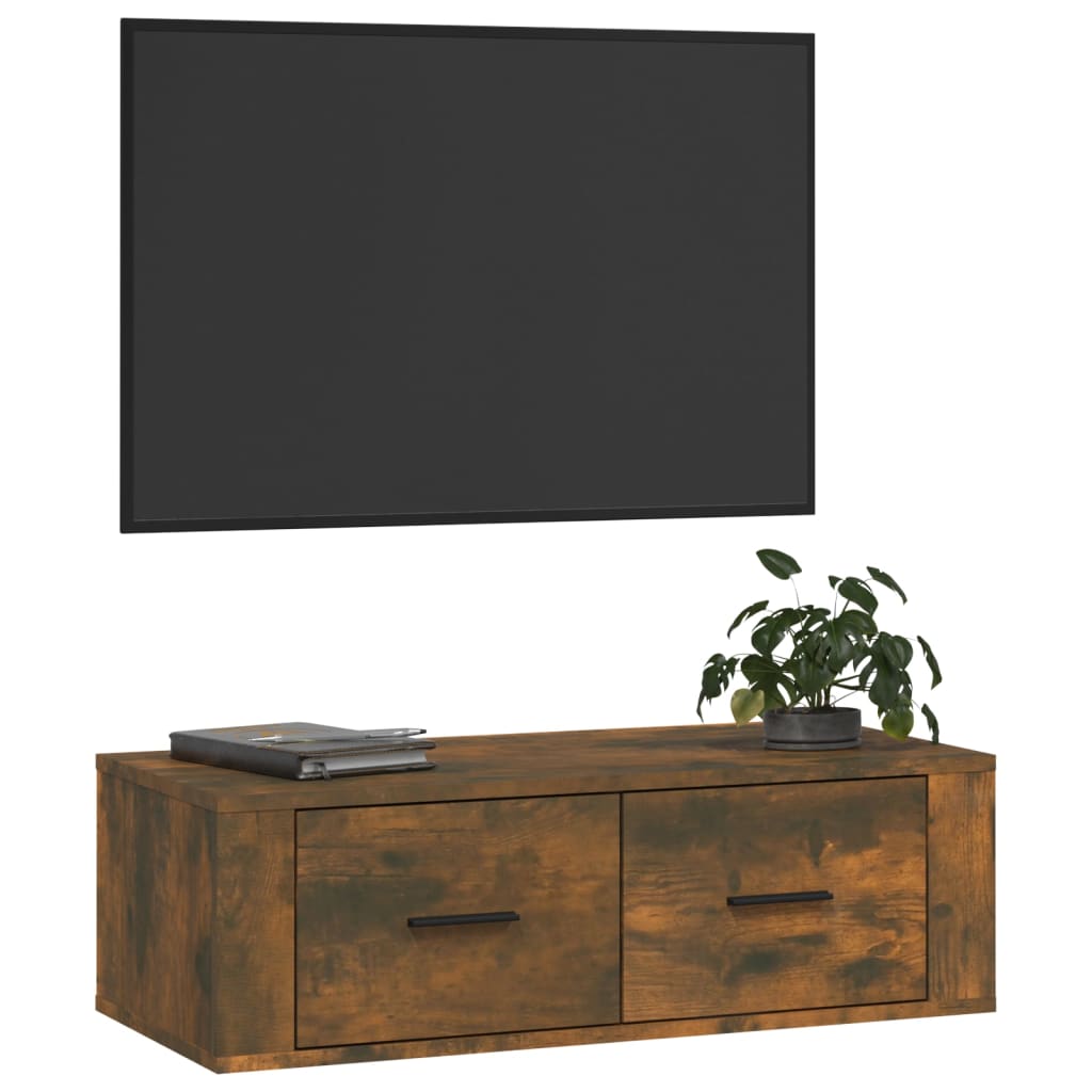 vidaXL Závěsná TV skříňka kouřový dub 80 x 36 x 25 cm kompozitní dřevo