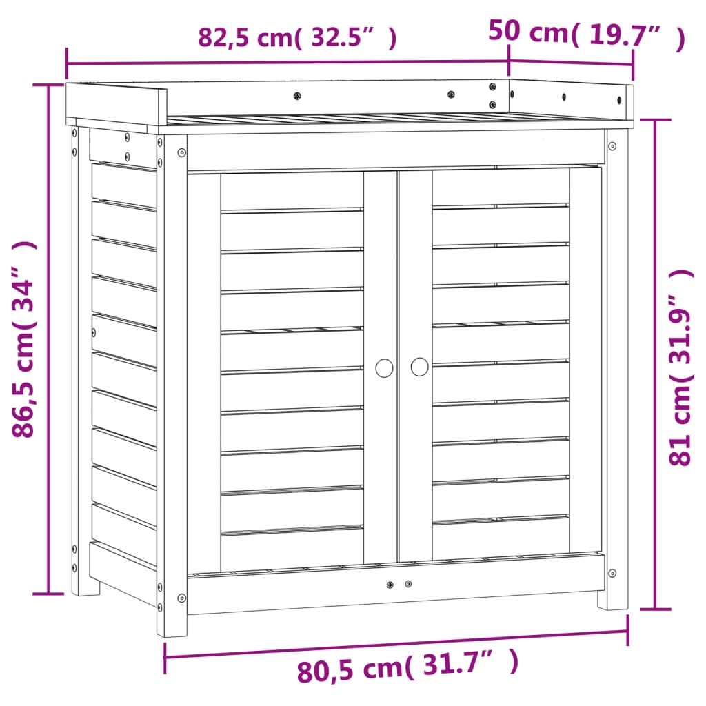 vidaXL Přesazovací stůl s policemi bílý 82,5x50x86,5 cm masiv borovice