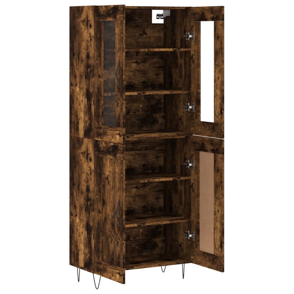 vidaXL Skříň highboard kouřový dub 69,5 x 34 x 180 cm kompozitní dřevo