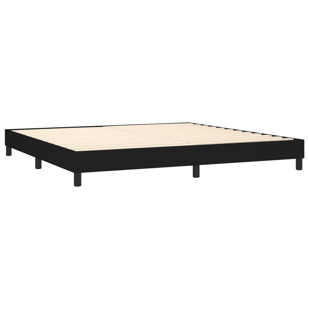 vidaXL Box spring postel s matrací černá 200x200 cm textil