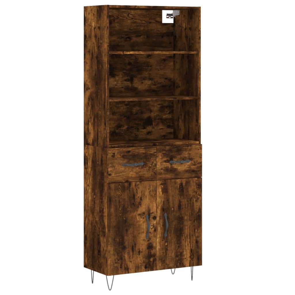 vidaXL Skříň highboard kouřový dub 69,5 x 34 x 180 cm kompozitní dřevo