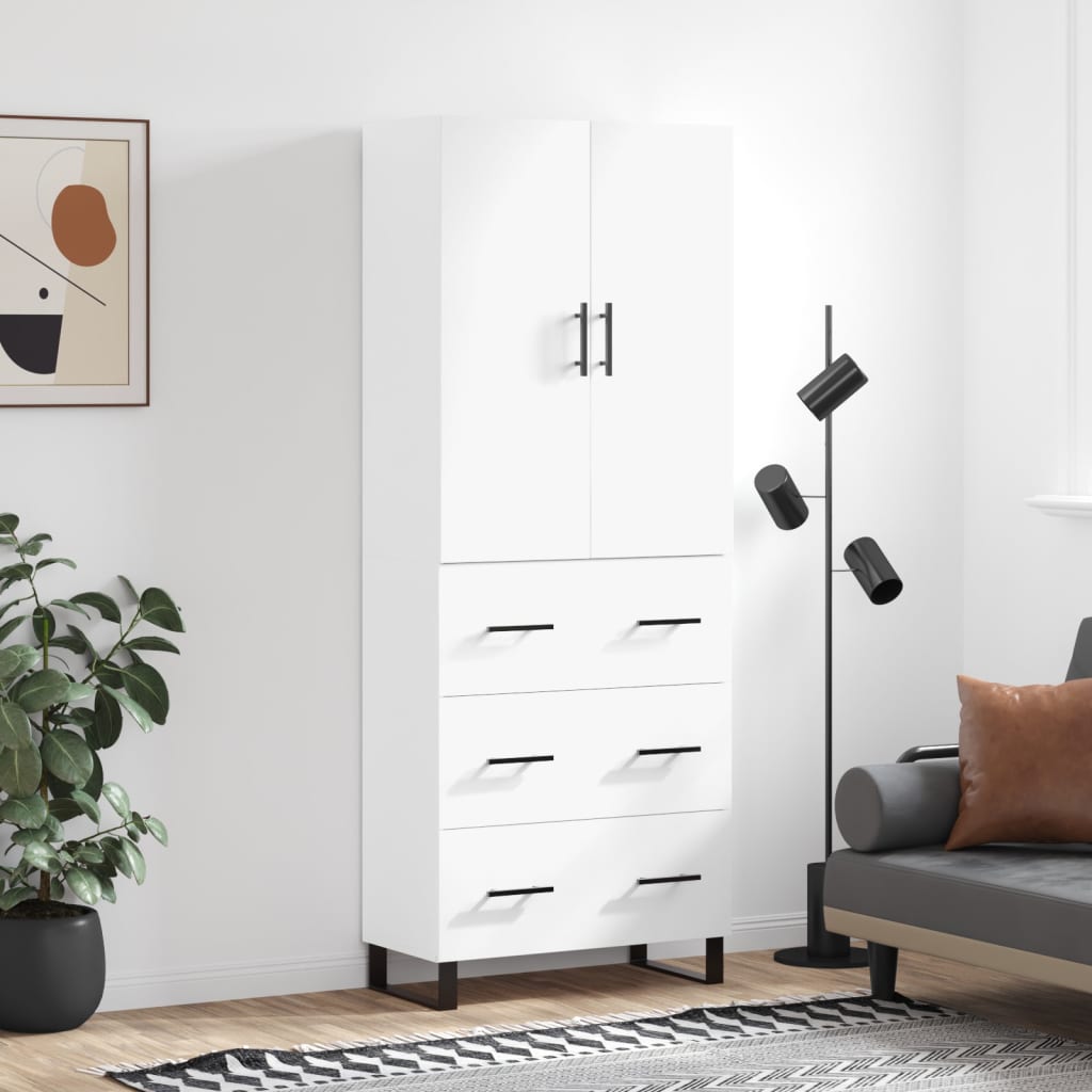 vidaXL Skříň highboard bílá 69,5 x 34 x 180 cm kompozitní dřevo