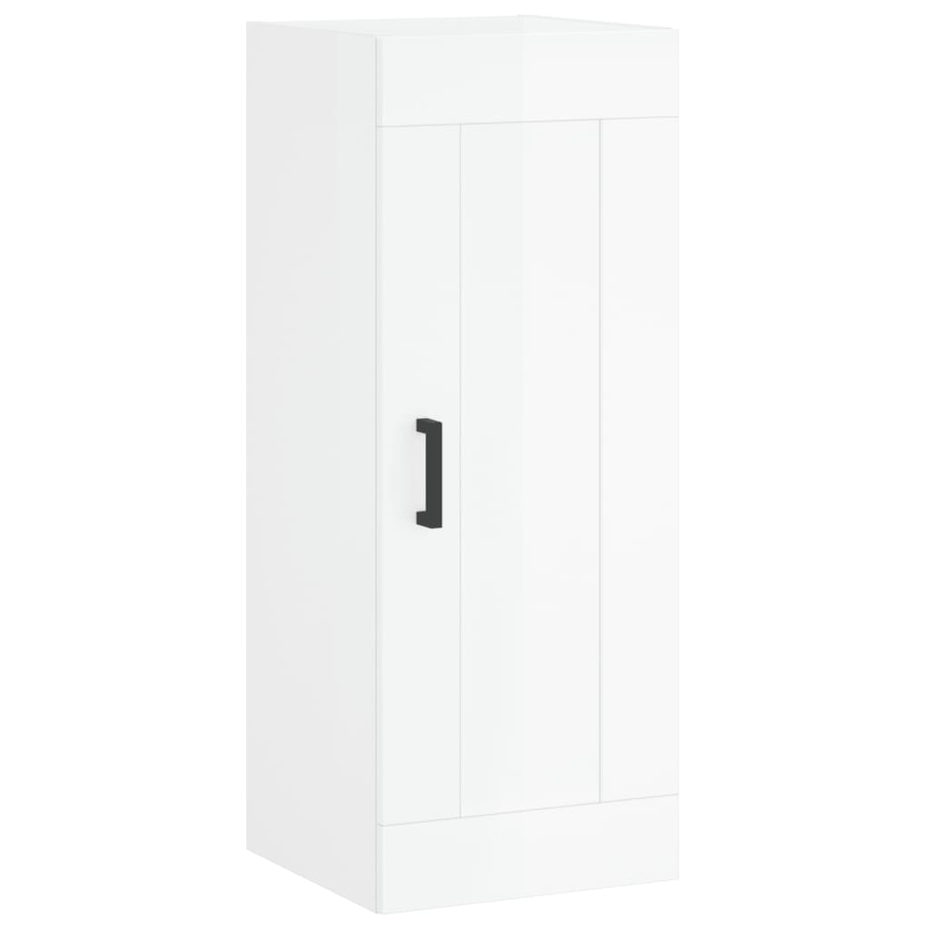 vidaXL Skříň highboard bílá s vysokým leskem 34,5x34x180 cm kompozit