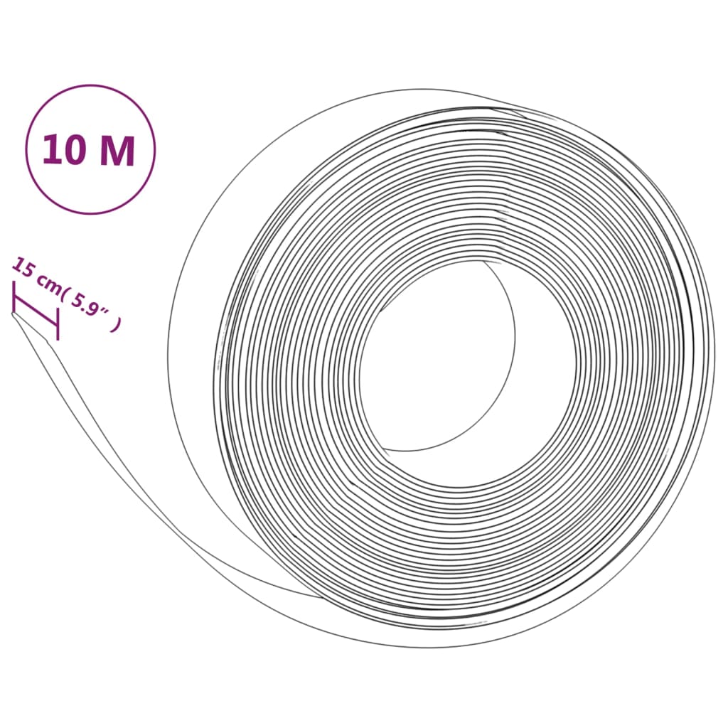 vidaXL Travní lemy 4 ks šedé 10 m 15 cm polyethylen