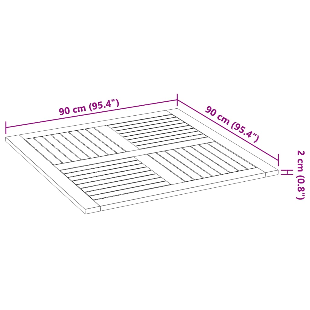 vidaXL Stolní deska 90 x 90 x 2,2 cm čtvercová masivní akáciové dřevo