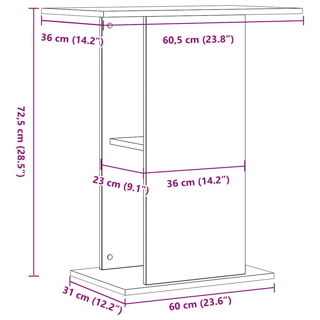 vidaXL Stojan na akvárium dub artisan 36x60,5x72,5 cm kompozitní dřevo