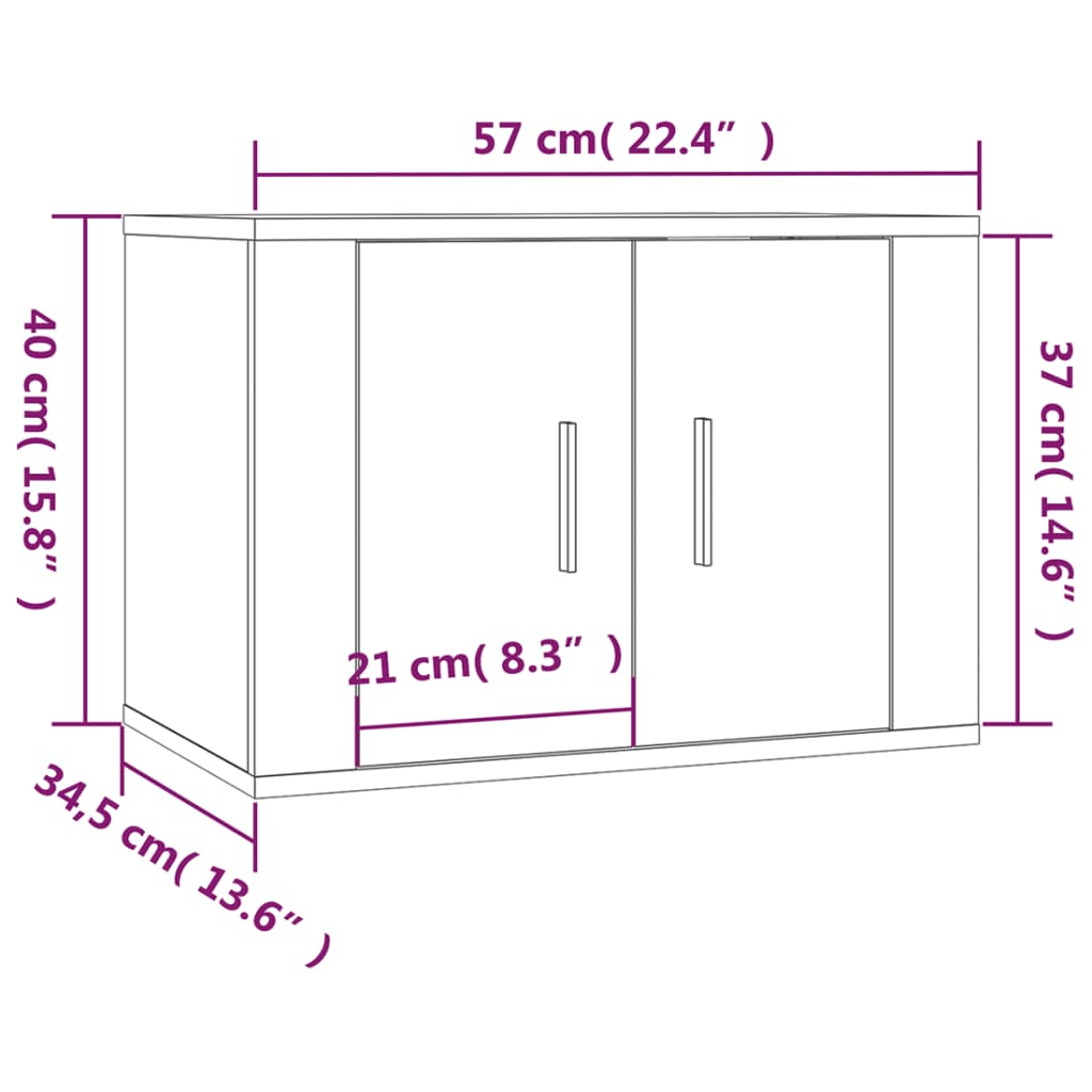 vidaXL Nástěnná TV skříňka bílá 57 x 34,5 x 40 cm