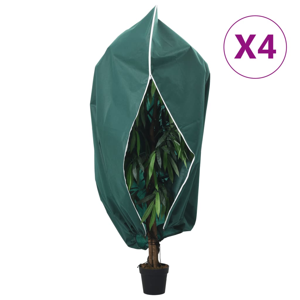 vidaXL Ochranné návleky na rostliny na zip 4 ks 70 g/m² 3,14 x 2,5 m