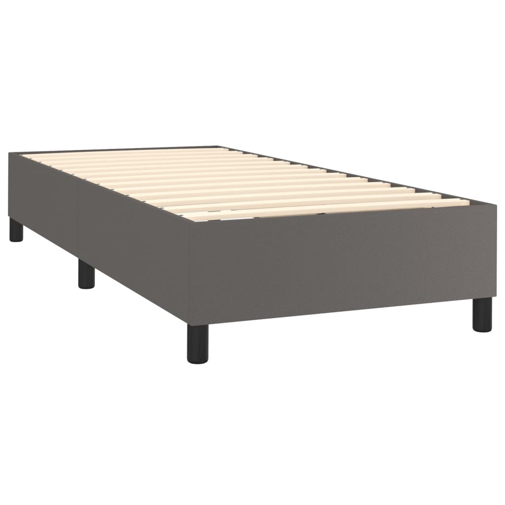 vidaXL Box spring postel s matrací šedá 90x190 cm umělá kůže