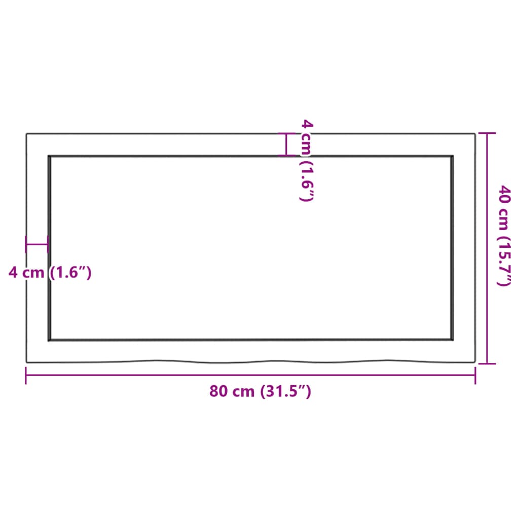 vidaXL Nástěnná police 80x40x(2-4) cm neošetřené masivní dubové dřevo