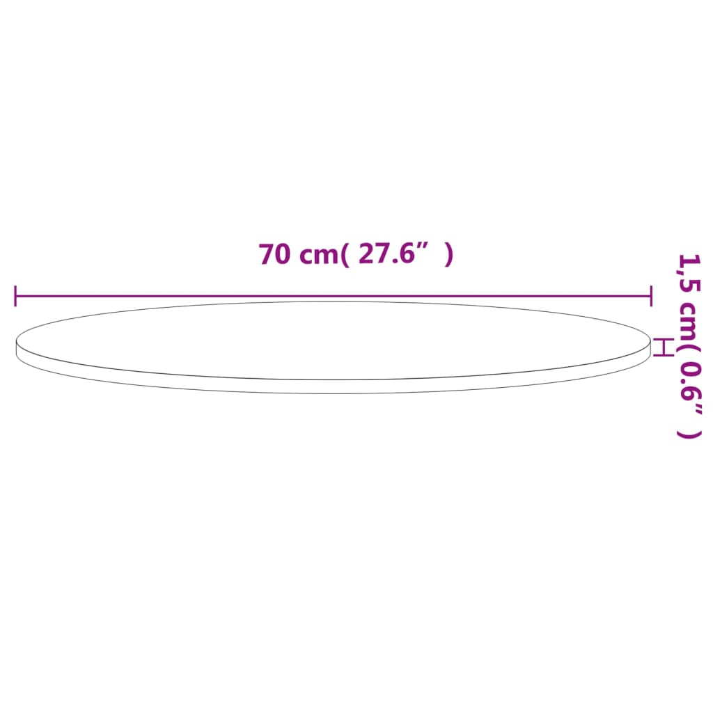 vidaXL Stolní deska Ø 70 x 1,5 cm kulatá masivní bukové dřevo