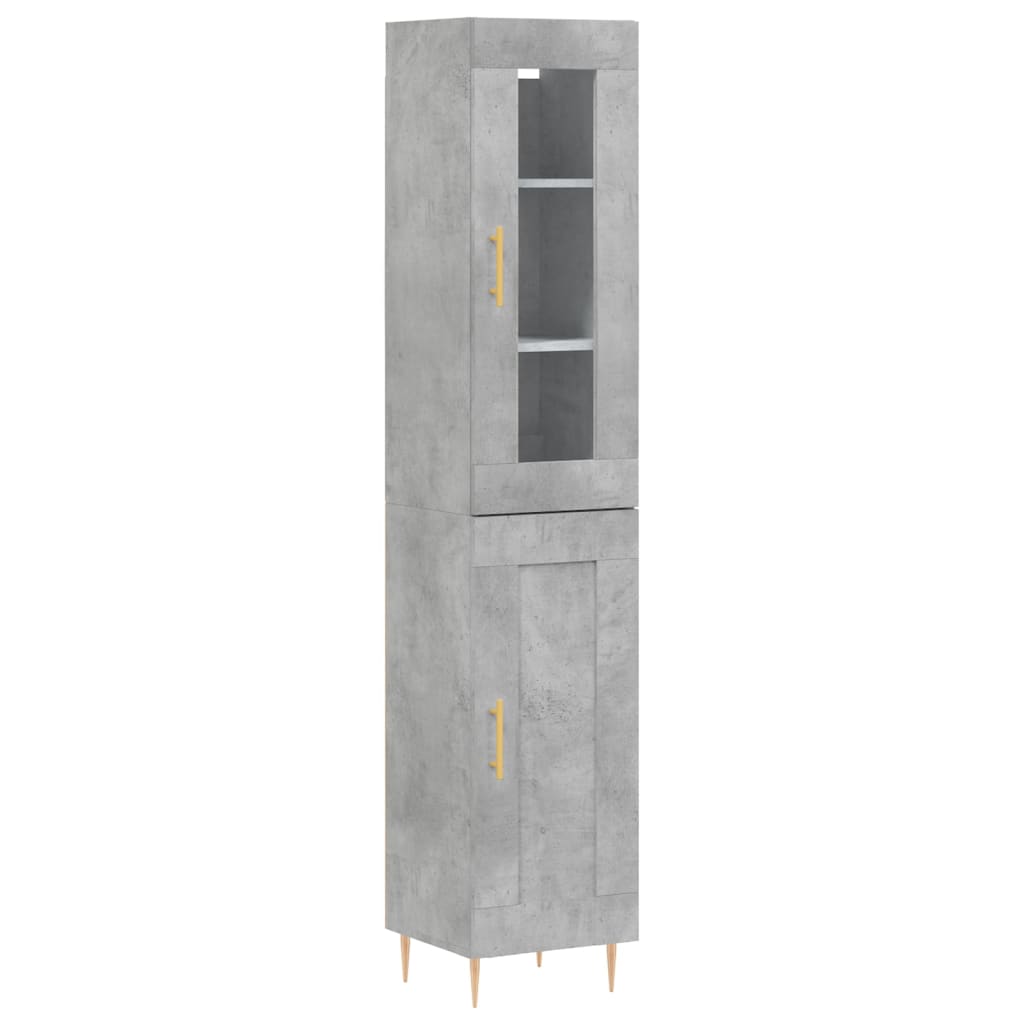 vidaXL Skříň highboard betonově šedá 34,5x34x180 cm kompozitní dřevo