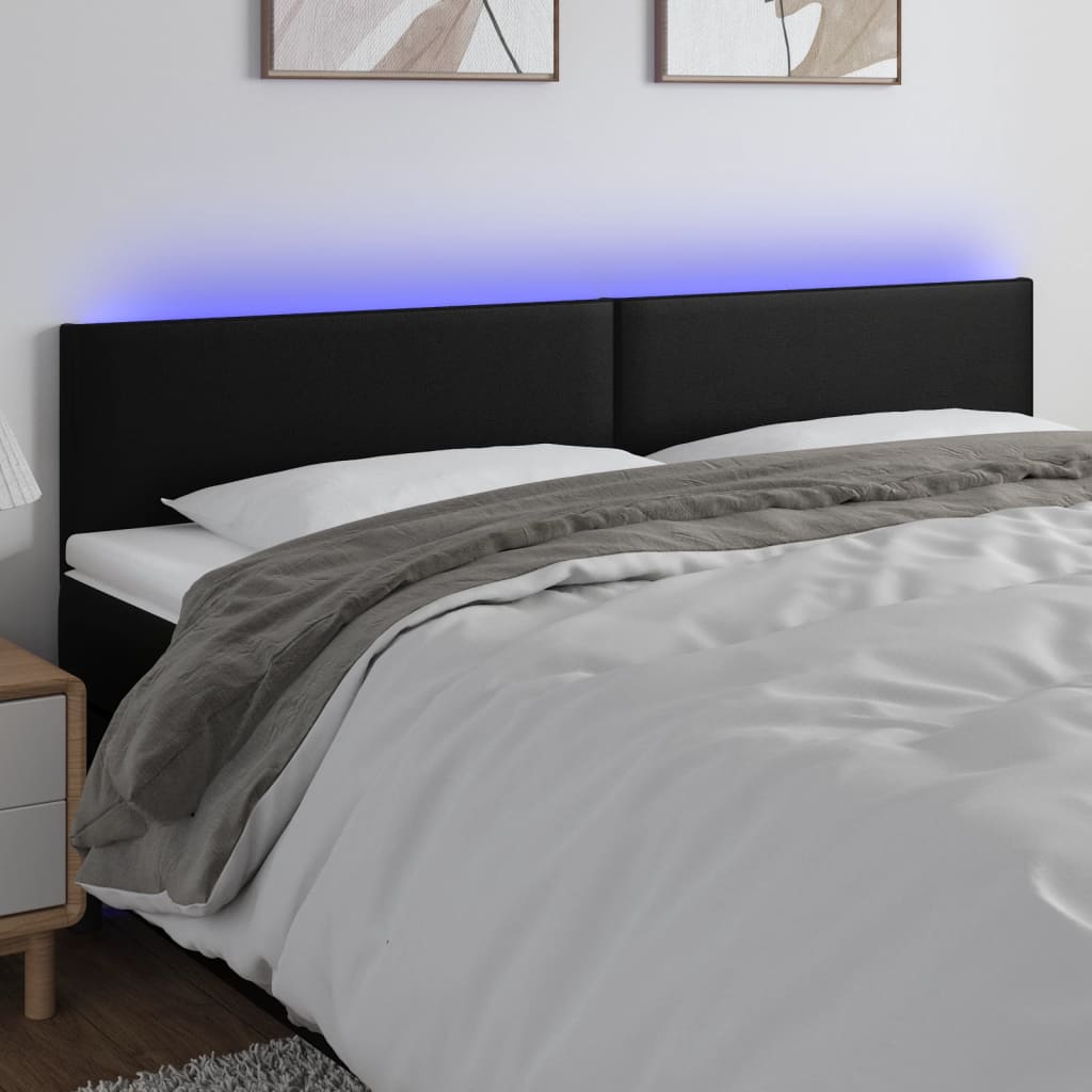 vidaXL Čelo postele s LED černé 180x5x78/88 cm umělá kůže