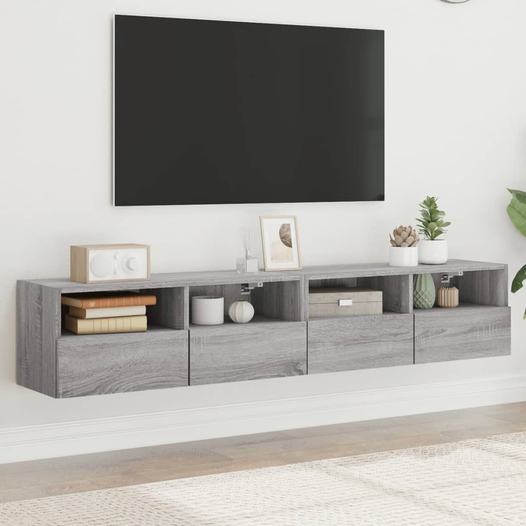 vidaXL Nástěnné TV skříňky 2 ks šedé sonoma 80 x 30 x 30 cm kompozit