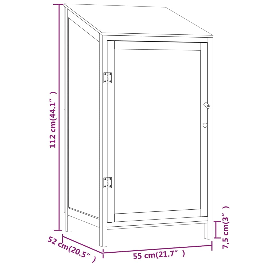 vidaXL Zahradní kůlna hnědá 55 x 52 x 112 cm masivní jedlové dřevo