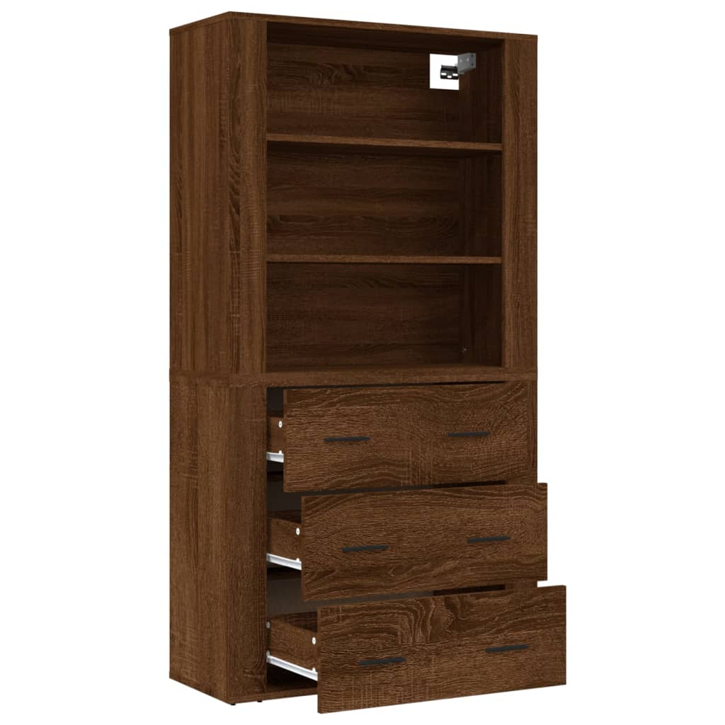 vidaXL Skříň highboard hnědý dub kompozitní dřevo