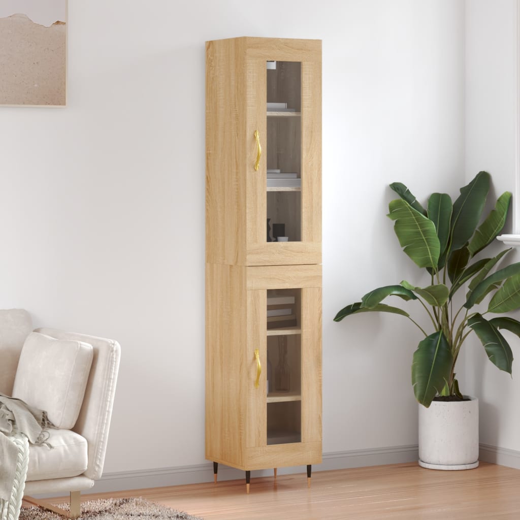 vidaXL Skříň highboard dub sonoma 34,5 x 34 x 180 cm kompozitní dřevo