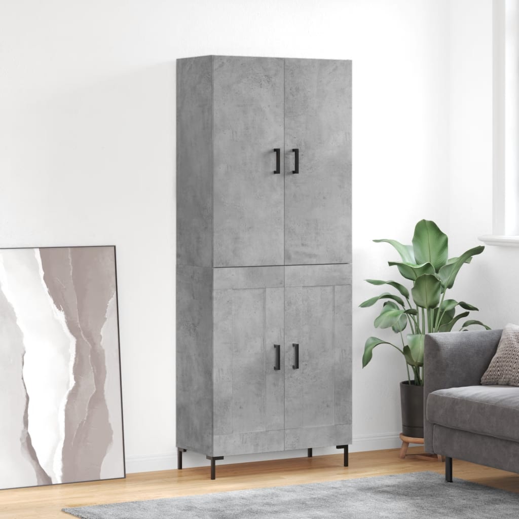 vidaXL Skříň highboard betonově šedá 69,5x34x180 cm kompozitní dřevo