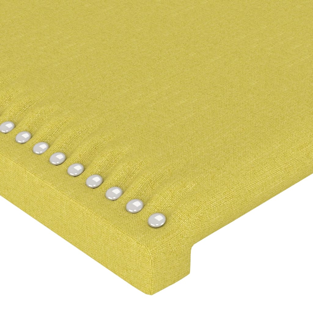 vidaXL Čelo postele s LED zelené 160x5x118/128 cm textil