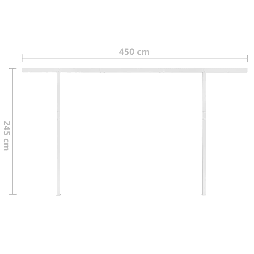 vidaXL Ručně zatahovací markýza s LED světlem 5 x 3 m žlutobílá