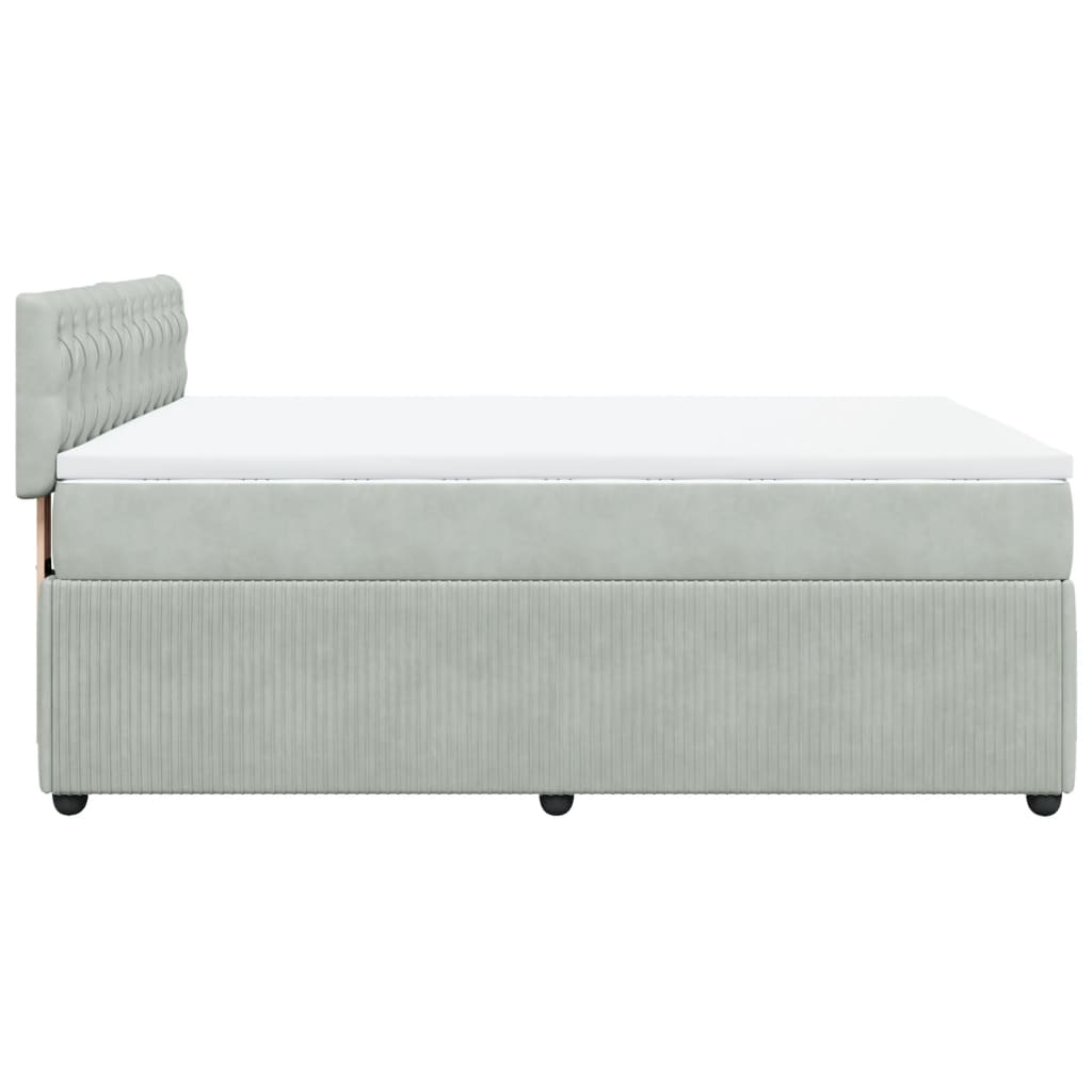 vidaXL Box spring postel s matrací světle šedá 140x200 cm samet