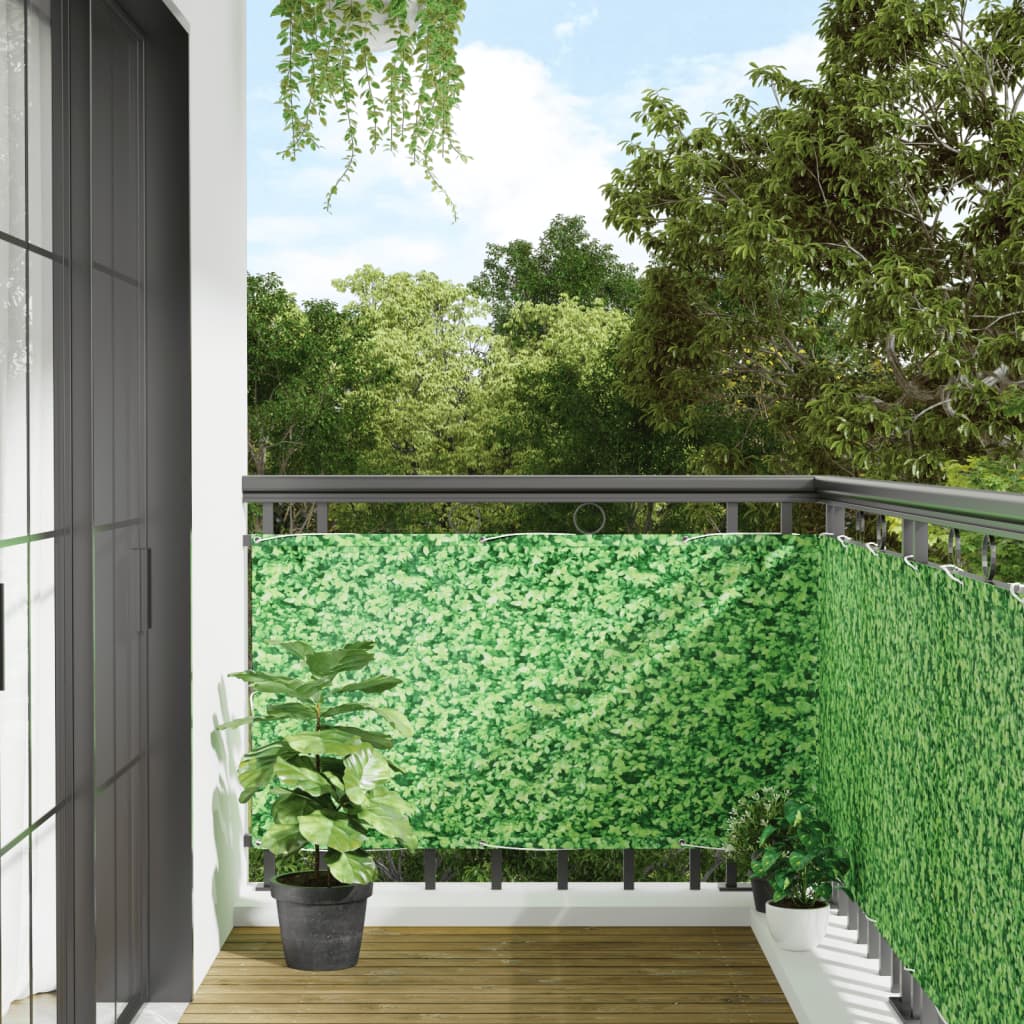 vidaXL Zahradní zástěna rostlinný vzhled zelená 1 000 x 75 cm PVC