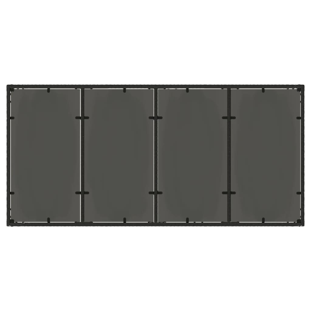 vidaXL Zahradní stůl se skleněnou deskou černý 190x90x75 cm polyratan