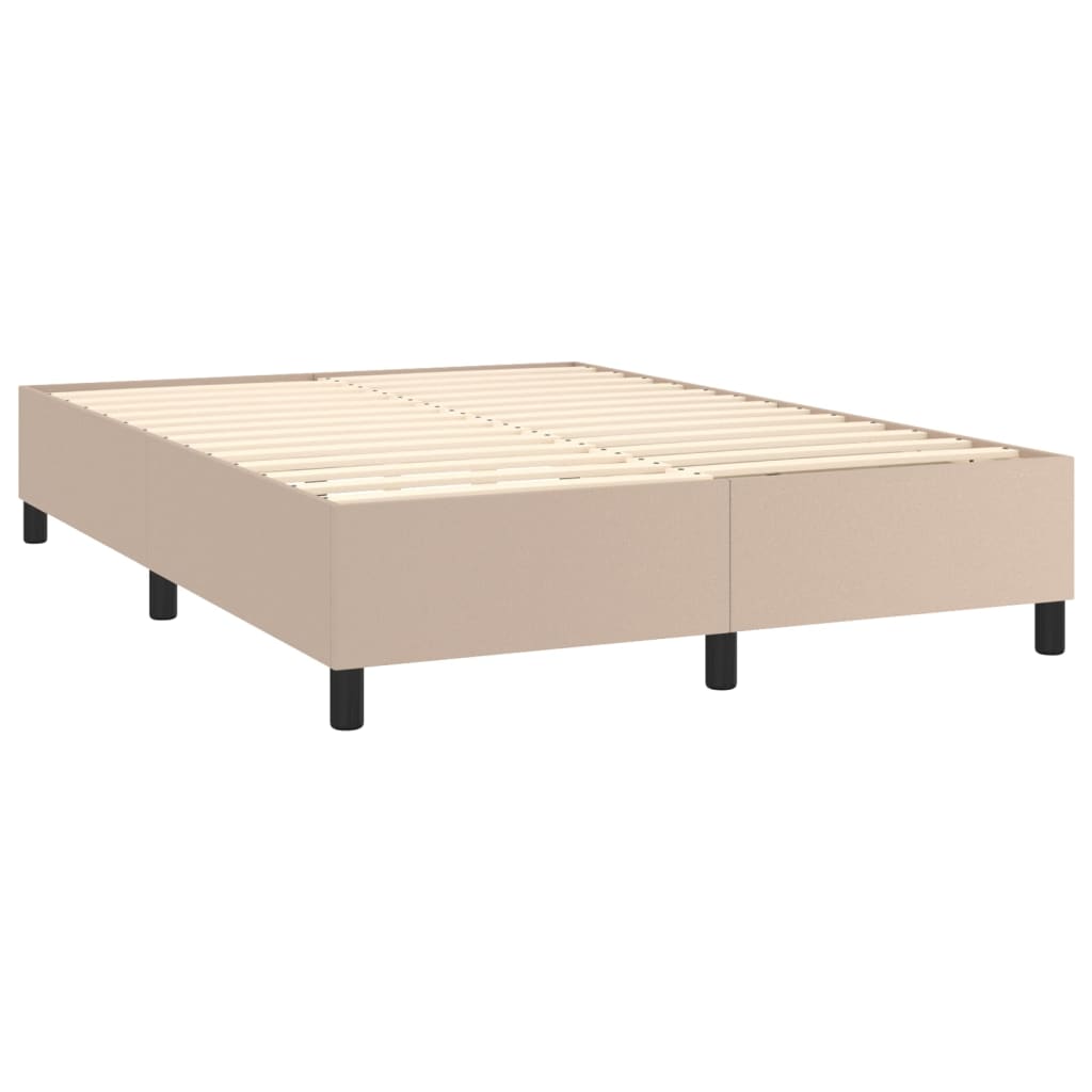 vidaXL Box spring postel s matrací cappuccino 140x190 cm umělá kůže