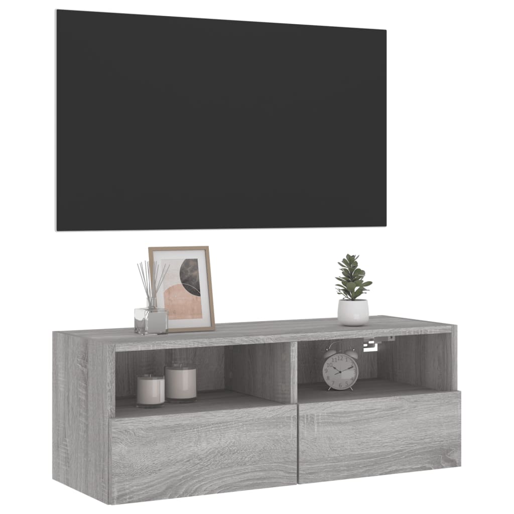 vidaXL Nástěnná TV skříňka šedá sonoma 80x30x30 cm kompozitní dřevo