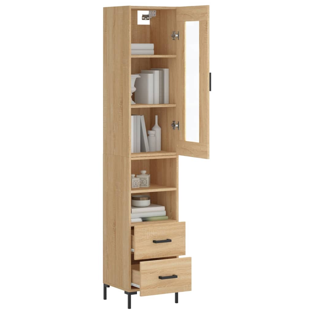 vidaXL Skříň highboard dub sonoma 34,5 x 34 x 180 cm kompozitní dřevo