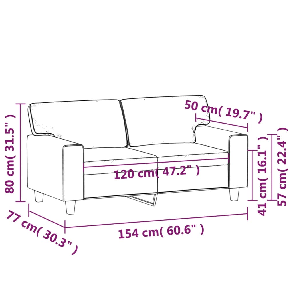 vidaXL 2místná pohovka černá 120 cm umělá kůže