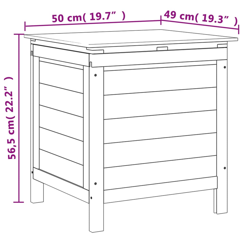 vidaXL Zahradní úložný box 50 x 49 x 56,5 cm masivní jedlové dřevo