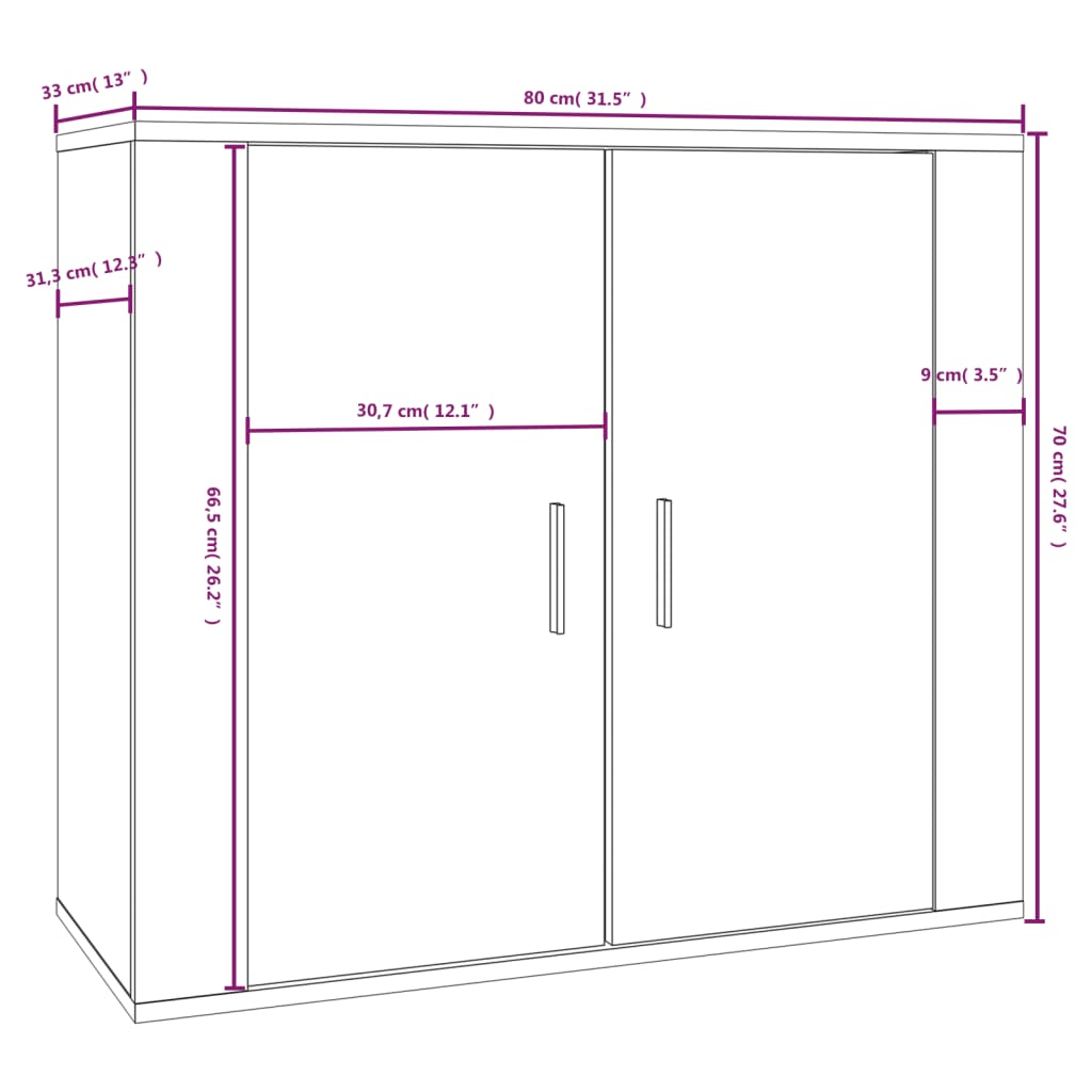 vidaXL Příborník kouřový dub 80x33x70 cm kompozitní dřevo