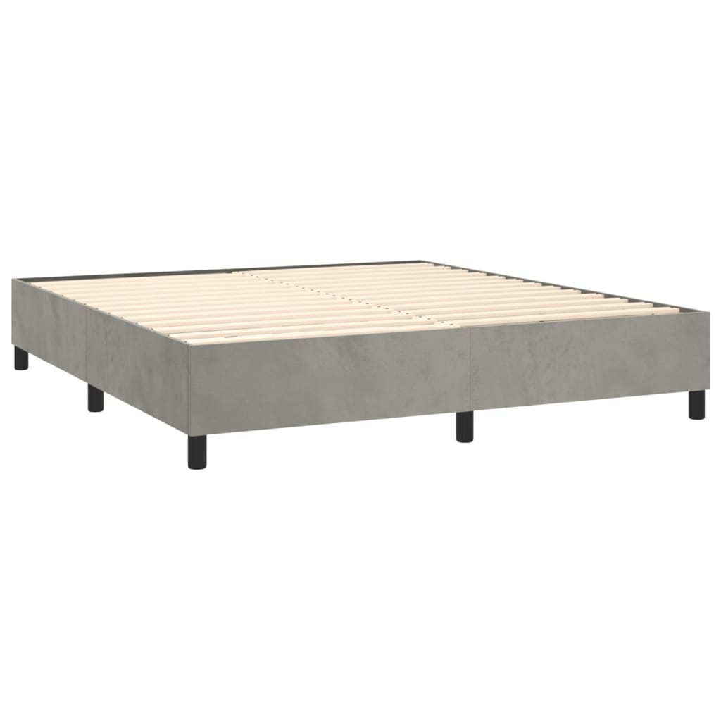 vidaXL Box spring postel s matrací světle šedá 180x200 cm samet