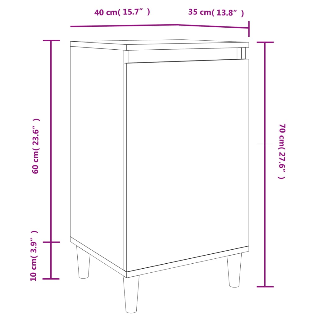 vidaXL Noční stolky 2 ks bílé 40 x 35 x 70 cm kompozitní dřevo