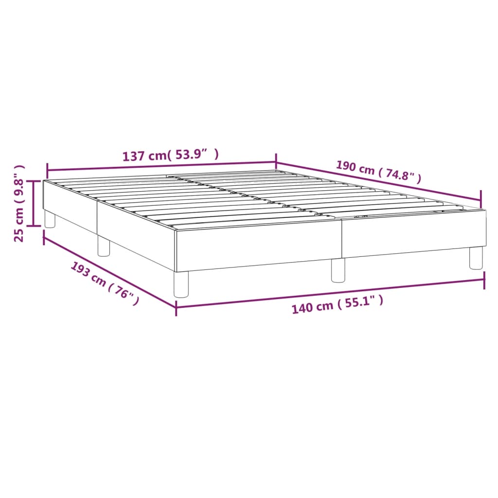 vidaXL Rám postele bez matrace tmavě modrý 140x190 cm samet