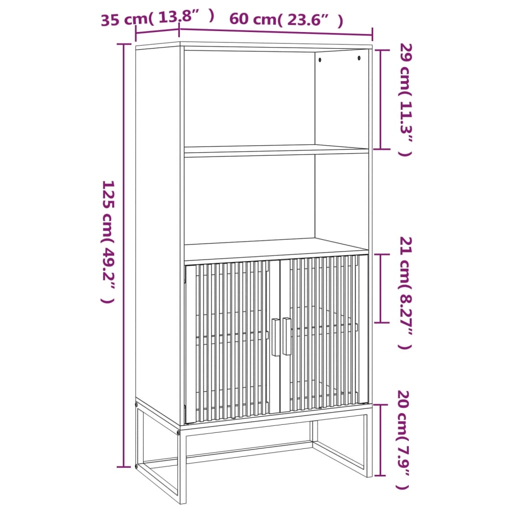 vidaXL Highboard bílý 60 x 35 x 125 cm kompozitní dřevo