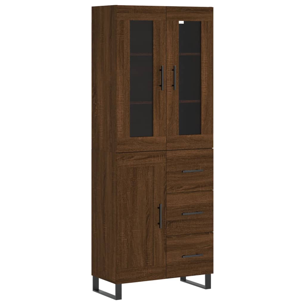 vidaXL Skříň highboard hnědý dub 69,5 x 34 x 180 cm kompozitní dřevo