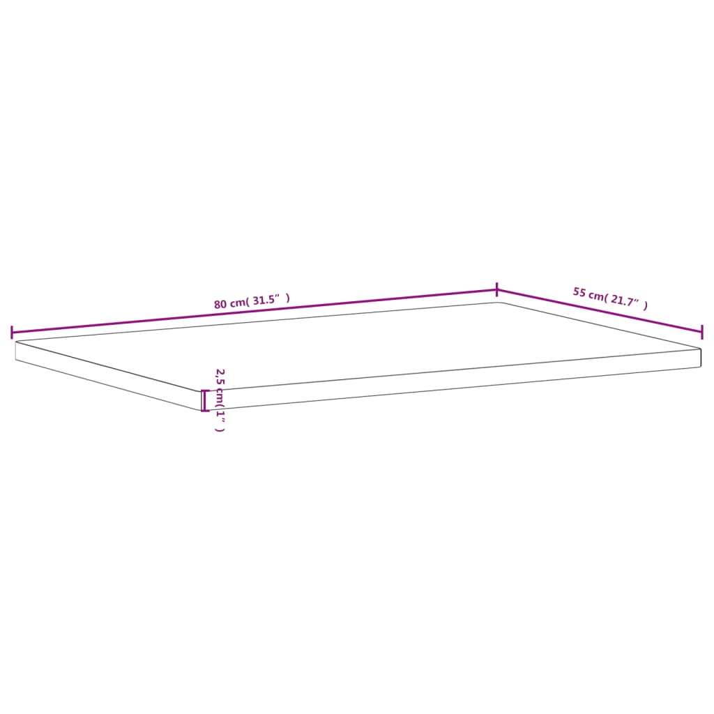 vidaXL Deska psacího stolu 80 x 55 x 2,5 cm masivní bukové dřevo