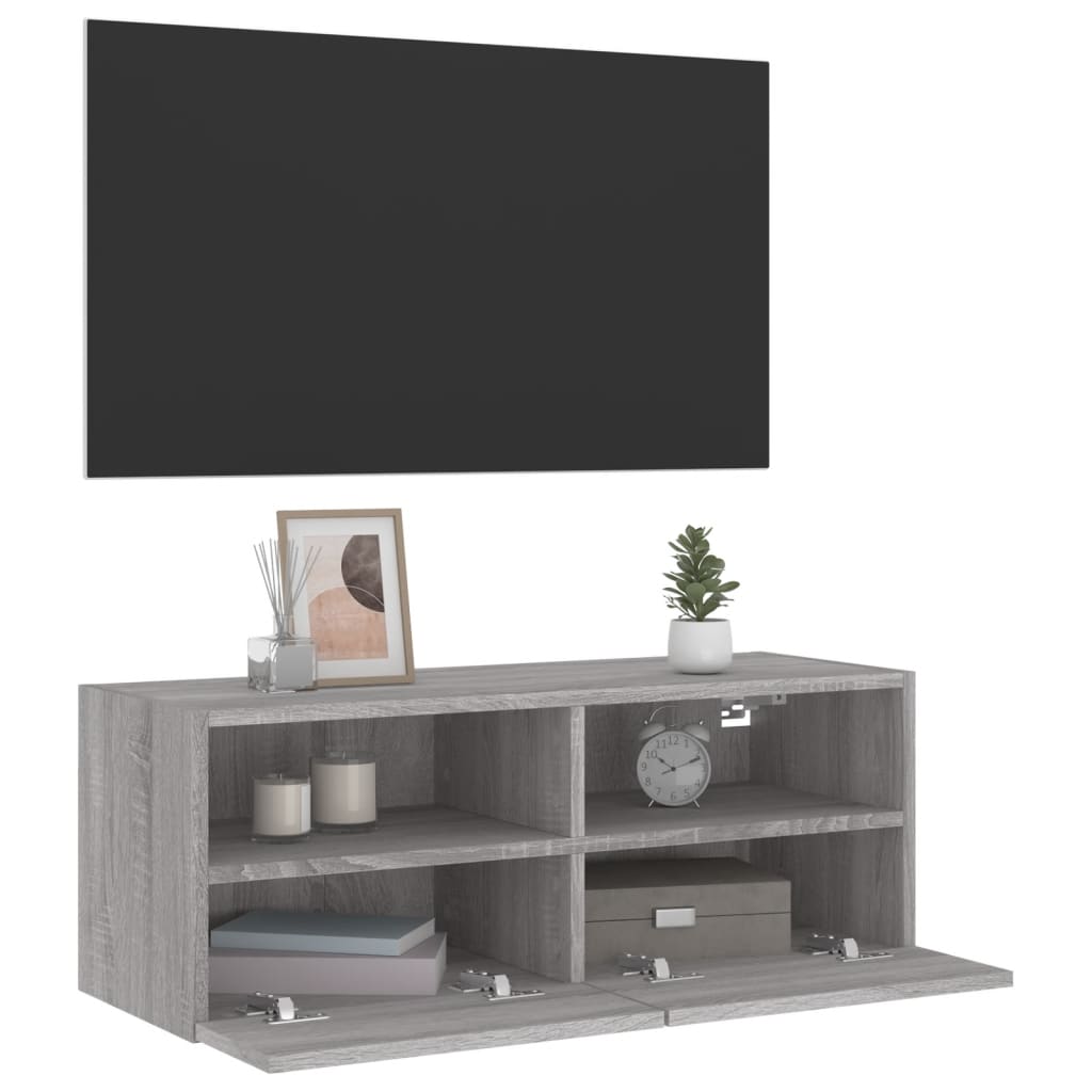 vidaXL Nástěnná TV skříňka šedá sonoma 80x30x30 cm kompozitní dřevo