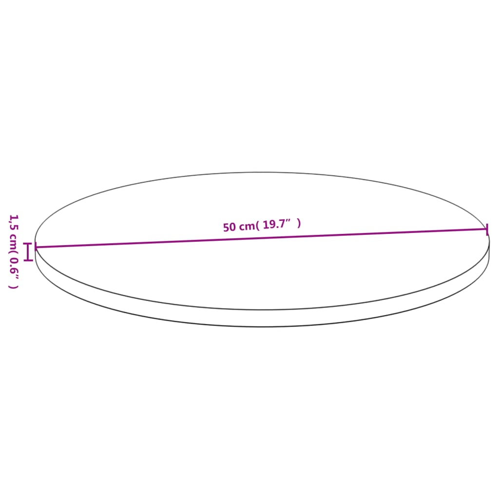 vidaXL Stolní deska Ø 50 x 1,5 cm bambus