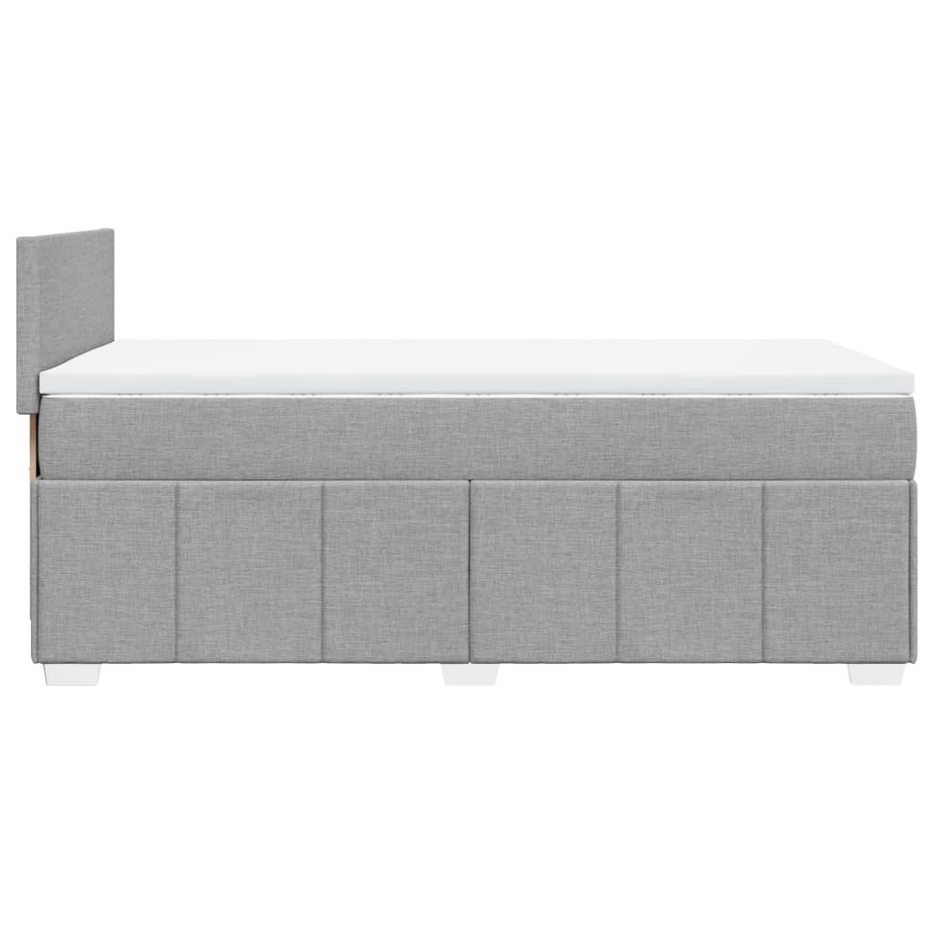 vidaXL Box spring postel s matrací světle šedá 90x200 cm textil